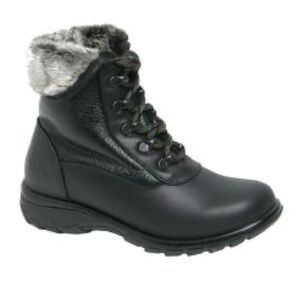 Toe Warmers Harbor Sz 10 2 W Black Waterproof Leather Faux-Fur Lined Ankle Boots